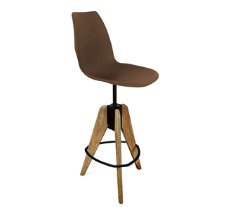 Барный стул SHT-ST29/S92 (коричневый ral 8014/брашированный коричневый/черный муар) в Шадринске