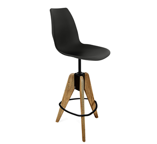Барный стул SHT-ST29/S92 (черный/брашированный коричневый/черный муар) в Кургане
