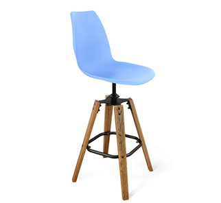 Барный стул SHT-ST29/S93 (голубой pan 278/брашированный коричневый/черный муар) в Шадринске