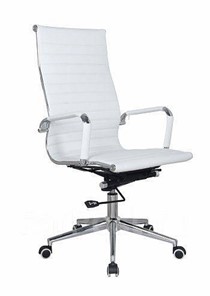 Офисное кресло ДамОфис В108 экокожа / хром, White ( белый) в Кургане