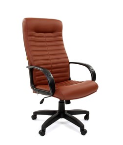 Кресло CHAIRMAN 480 LT, экокожа, цвет коричневый в Шадринске
