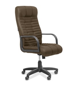 Офисное кресло для руководителя Атлант, экокожа премиум / коричневая CN1116 в Кургане