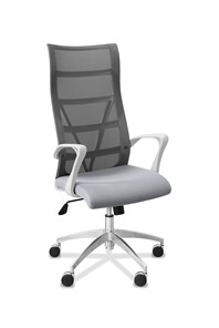 Офисное кресло Топ X белый каркас, сетка/ткань TW / серая/ серая в Кургане