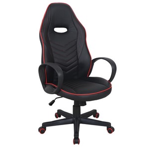 Офисное кресло BRABIX "Flame GM-004", экокожа, черное/красное, 532499 в Шадринске