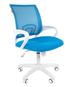 Кресло компьютерное CHAIRMAN 696 white, tw12-tw04 голубой в Шадринске