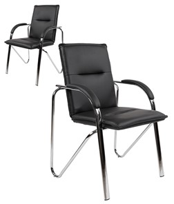 Кресло офисное CHAIRMAN 851 экокожа черная (2 шт. в комплекте) в Кургане