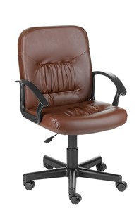 Кресло офисное Чат кожзам коричневый в Шадринске