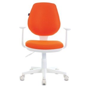 Компьютерное кресло Brabix Fancy MG-201W (с подлокотниками, пластик белый, оранжевое) 532410 в Шадринске