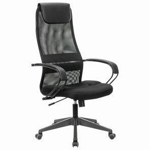 Кресло Brabix Premium Stalker EX-608 PL (ткань-сетка/кожзам, черное) в Кургане