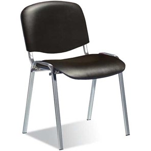 Офисный стул ISO ноги хром +черный кожзам в Шадринске