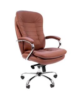 Офисное кресло CHAIRMAN 795 кожа, цвет коричневый в Шадринске