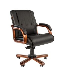 Офисное кресло CHAIRMAN 653M кожа черная в Шадринске