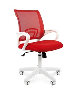 Компьютерное кресло CHAIRMAN 696 white, ткань, цвет красный в Шадринске