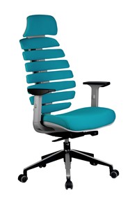 Офисное кресло Riva Chair SHARK (Лазурный/серый) в Кургане