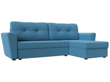 Угловой диван для гостиной Амстердам Лайт, Амур голубой (рогожка) в Шадринске