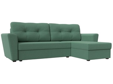Угловой диван для гостиной Амстердам Лайт, Амур зеленый (рогожка) в Кургане
