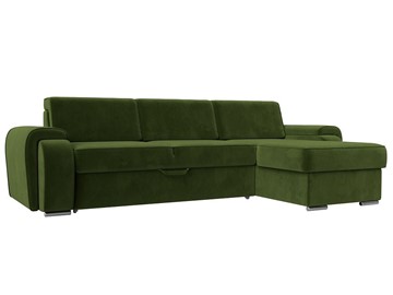 Угловой раскладной диван Лига-025, Зеленый (Микровельвет) в Шадринске