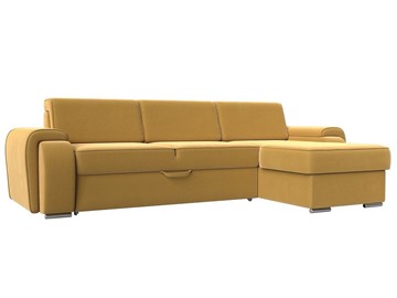 Угловой раскладной диван Лига-025, Желтый (Микровельвет) в Шадринске