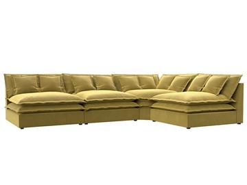 Угловой диван Лига-040, Желтый (микровельвет) в Кургане