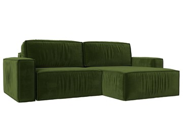 Угловой раскладной диван Прага Классик, Зеленый (микровельвет) в Шадринске