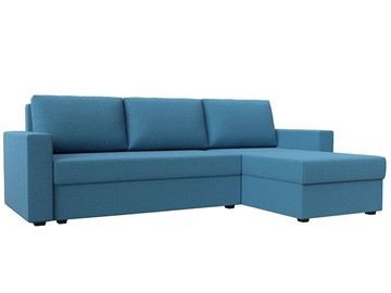 Угловой диван с оттоманкой Траумберг Лайт, Амур голубой (Рогожка) в Кургане