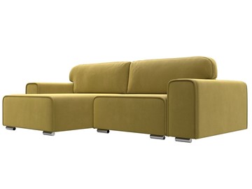 Угловой диван с оттоманкой Лига-029, Желтый (Микровельвет) в Кургане