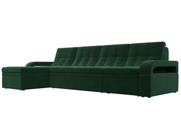 Угловой диван Лига-035 Лонг, Зеленый (Велюр) в Кургане