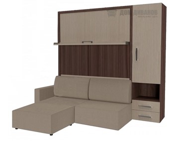 Подъемная кровать Кровать-трансформер Smart (ШП+КД 1600+Пуф), шкаф правый, левый подлокотник в Шадринске