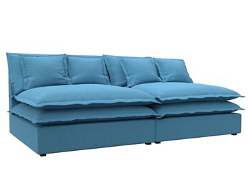 Прямой диван Лига-040, Амур голубой (рогожка) в Кургане