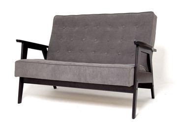 Прямой диван Ретро, двухместный (Темный тон / RS 15 - темно-серый) в Кургане