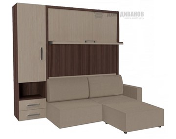 Шкаф-кровать Кровать-трансформер Smart (ШЛ+КД 1400+Пуф), шкаф левый, правый подлокотник в Шадринске