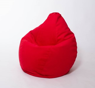 Кресло-мешок Груша большое, велюр однотон, красное в Шадринске