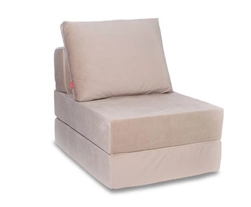 Бескаркасное кресло-кровать КлассМебель Окта, велюр бежевый в Шадринске