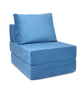 Бескаркасное кресло КлассМебель Окта, велюр синий в Шадринске