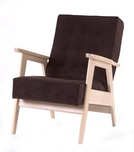 Кресло Ретро (беленый дуб / RS 32 - коричневый) в Шадринске