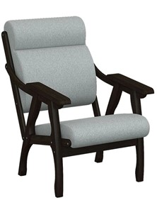 Кресло Вега 10 ткань серый, каркас венге в Шадринске