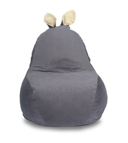 Кресло-мешок Зайка (короткие уши), тёмно-серый в Шадринске
