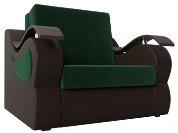 Раскладное кресло Меркурий (60), Зеленый\Коричневый (Велюр\Экокожа) в Шадринске