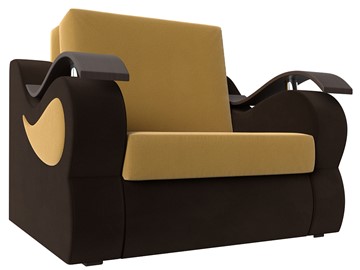 Кресло-кровать Меркурий (60), Желтый\коричневый (Микровельвет\Экокожа) в Шадринске