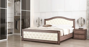 Кровать двуспальная СВ-Стиль Стиль 3, 160х200, кожзам, с основанием в Шадринске