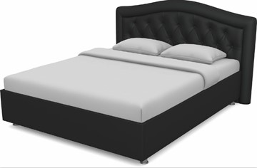 Спальная кровать Луиза 1400 с основанием (Nitro Black) в Кургане