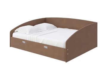Кровать 2-спальная Bono 160х200, Велюр (Forest 514 Светло-коричневый) в Шадринске