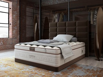 Кровать 2-спальная Chocolate Compact/Basement 180х200, Микровелюр (Manhattan Лесной каштан) в Шадринске
