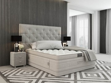 Кровать спальная Classic Compact/Basement 180х200, Флок (Велсофт Серый) в Шадринске