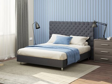 Спальная кровать Proson Paris Boxspring Standart 200х200, Рогожка (Savana Grey (серый)) в Кургане