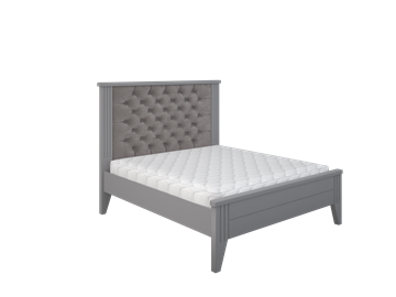 Кровать двуспальная с каретной стяжкой Боринское Верона 1400, Серый в Кургане