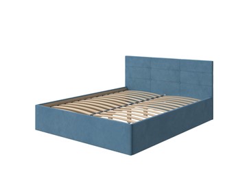 Кровать двуспальная Vector Plus 160х200, Велюр (Monopoly Прованский синий (792)) в Шадринске