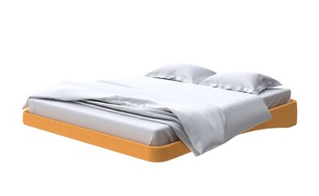Кровать двуспальная парящая 180х200, Велюр (Scandi Cotton 18 Шафран) в Шадринске