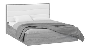 Кровать с подъемным механизмом Миранда тип 1 (Дуб Гамильтон/Белый глянец) в Кургане