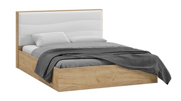 Двуспальная кровать с механизмом Миранда тип 1 (Дуб крафт золотой/Белый глянец) в Шадринске
